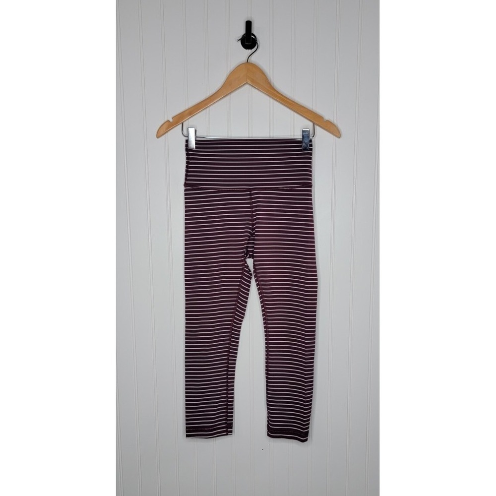 Lululemon Wunder Under High Rise Crop Leggings Size 4 Luxtreme Dark Adobe /White